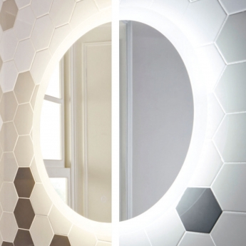 Orbit Lunar LED Bathroom Mirror with Demister Pad 800mm Diameter