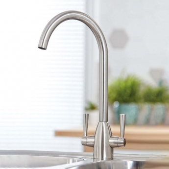 Orbit Marlo Kitchen Sink Mixer Tap Dual Handle - Brushed Nickel