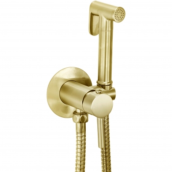 Orbit Douche Spray Kit with Hose and Handset Holder and Outlet Elbow - Brushed Brass