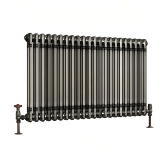 Orbit 2 Column Designer Horizontal Radiator 600mm H x 1010mm W - Raw Metal