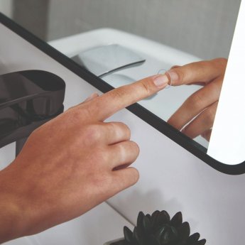 Orbit Mono Soft Square Colour Changing Bathroom Mirror with Demister Pad 700mm H x 500mm W