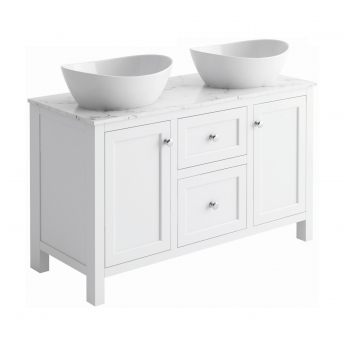 Orbit Harrogate Montpelier Vanity Unit with Worktop 1200mm Wide and Two Countertop Basin