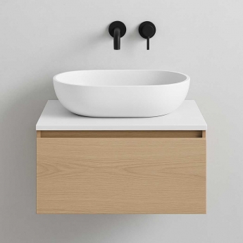 Orbit Neo Sit-On Countertop Basin 560mm Wide Matt White - 0 Tap Hole