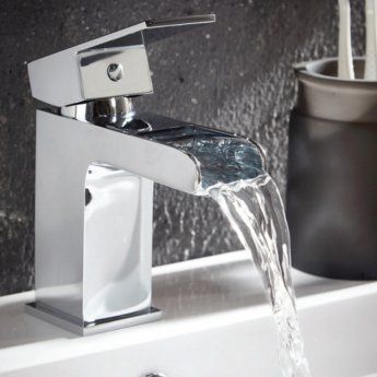Orbit Neto Mono Basin Mixer Tap with Push Button Waste - Chrome