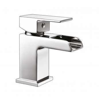 Orbit Neto Mini Mono Basin Mixer Tap with Push Button Waste - Chrome