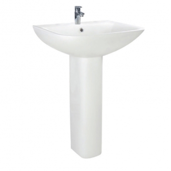 Orbit Nix Basin with Full Pedestal 550mm Wide - 1 Tap Hole