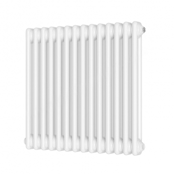 Orbit Noble 2-Column Designer Horizontal Radiator 600mm H x 650mm W - Gloss White | Product Image