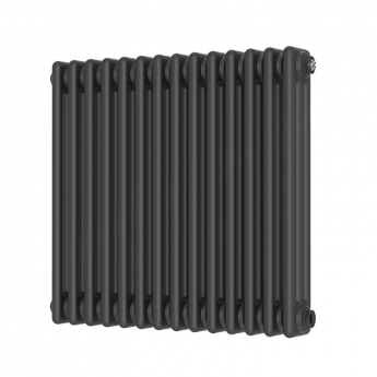 Orbit Noble 3-Column Designer Horizontal Radiator 600mm H x 650mm W - Anthracite | Product Image