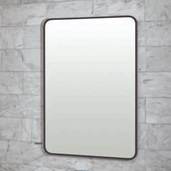Orbit Noire Bathroom Mirror 700mm H x 500mm W - Black