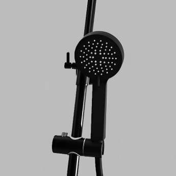 Orbit Noire Middleton Thermostatic Bar Shower Mixer with Shower Kit and Fixed Head - Matt Black