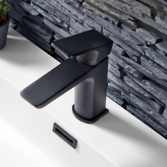 Orbit Muro Mono Basin Mixer Tap with Waste Single Handle - Matt Black