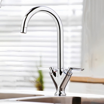 Orbit Olicana Kitchen Sink Mixer Tap Dual Handle - Chrome
