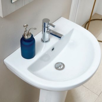 Orbit Omni Basin with Full Pedestal 500mm Wide - 1 Tap Hole