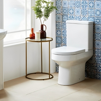 Orbit Omni Comfort Height Close Coupled Toilet with Push Button Cistern - Wrapover Soft Close Seat