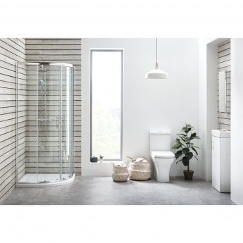 Orbit Porto Bathroom En-Suite with Quadrant Shower Enclosure - 900mm x 900mm