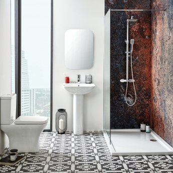 Orbit Porto Walk-in Shower Suite with Wetroom Glass Panel 1200mm Wide
