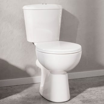 Orbit Pronto Close Coupled Toilet with Push Button Cistern - Soft Close Seat