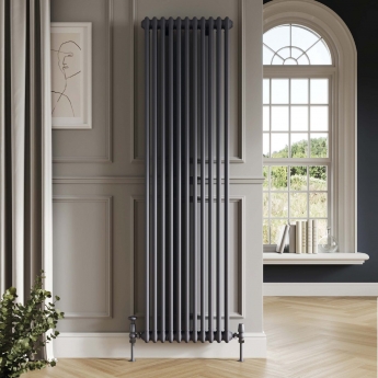 Orbit Noble 2-Column Designer Vertical Radiator 1800mm H x 335mm W - Anthracite | Product Image