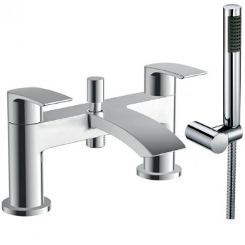 Orbit Reno Bath Shower Mixer Tap Pillar Mounted with Kit and Wall Bracket - Chrome