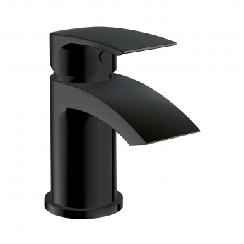 Orbit Reno Mini Mono Basin Mixer Tap with Push Button Waste - Matt Black
