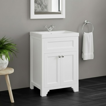 Orbit Harrogate Ripley Floor Standing 2-Door Vanity Unit with Basin 600mm Wide | Product Image