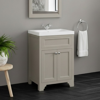 Orbit Harrogate Ripley Floor Standing 2-Door Vanity Unit with Basin 600mm Wide | Product Image