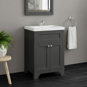 Orbit Harrogate Ripley Floor Standing 2-Door Vanity Unit with Basin 600mm Wide | Product Image