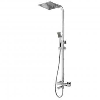 Orbit Squaro Thermostatic Rigid Riser Shower Kit with Bath Filler - Chrome