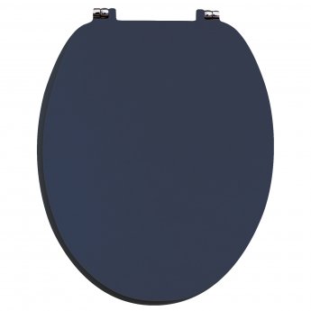 Orbit Vinyl Wrap MDF Soft Close Toilet Seat with Top Fix - Indigo Blue