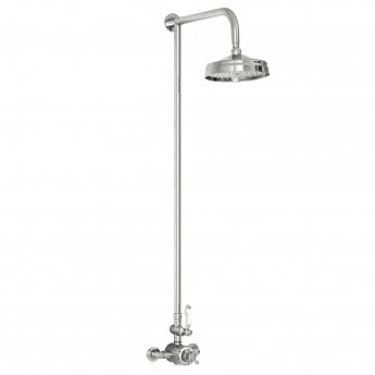 Orbit Traditional Thermostatic Exposed Mixer Shower with Adjustable Riser Rail and Fixed Head - Chrome
