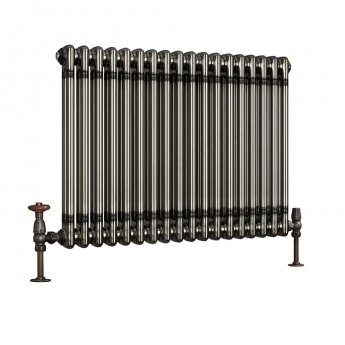 Orbit 2 Column Designer Horizontal Radiator 600mm H x 830mm W - Raw Metal