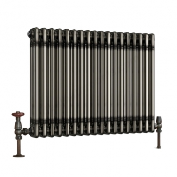 Orbit 3 Column Designer Horizontal Radiator 600mm H x 830mm W - Raw Metal