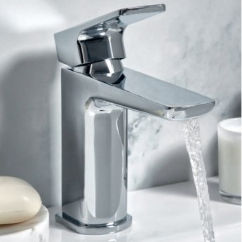 Orbit Muro Mono Basin Mixer Tap with Push Button Waste - Chrome