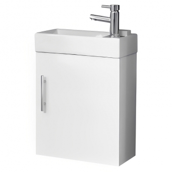 Orbit Verona Wall Hung 1-Door Vanity Unit with Basin 400mm Wide - White