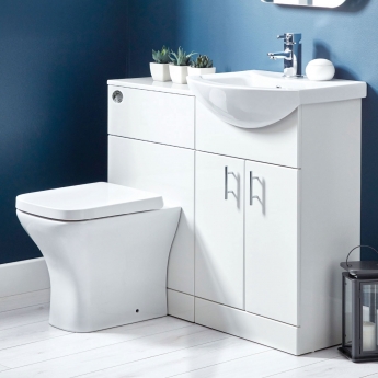 Orbit Verona Floor Standing 2-Door Vanity Unit with Basin 650mm Wide - Gloss White