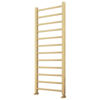 Orbit Vibe Brushed Brass Straight Heated Ladder Towel Rail