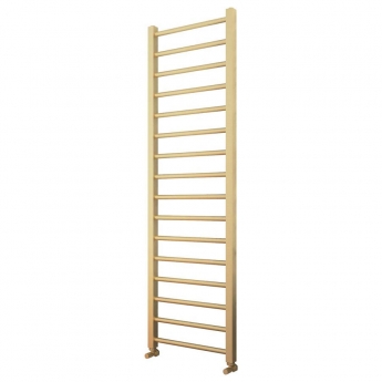 Orbit Vibe Brushed Brass Straight Heated Ladder Towel Rail