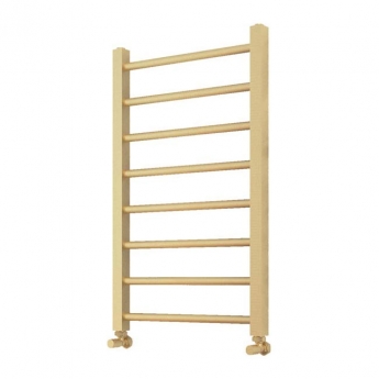 Orbit Vibe Brushed Brass Straight Heated Ladder Towel Rail