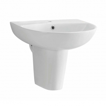 Orbit Viva Basin with Semi Pedestal 500mm Wide - 1 Tap Hole