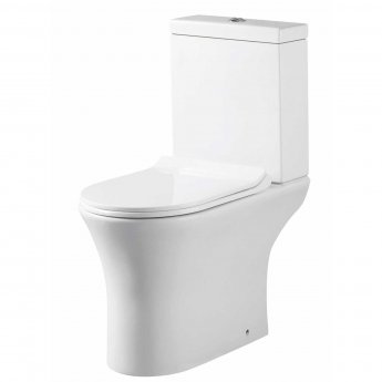 Orbit Viva Open Back Close Coupled Rimless Toilet Push Button Cistern - Excluding Seat