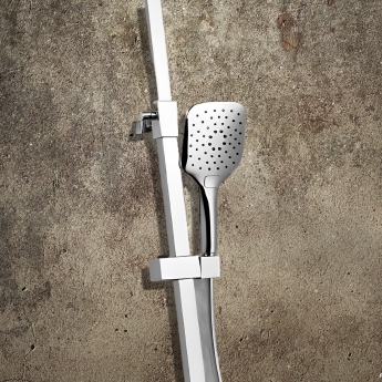 Orbit Vizion Square Thermostatic Bar Mixer Shower with Shower Kit and Fixed Head - Chrome