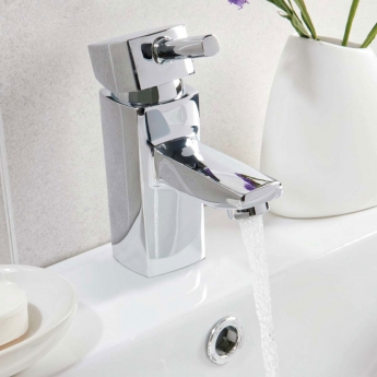 Orbit Zero Mono Basin Mixer Tap with Push Button Waste - Chrome