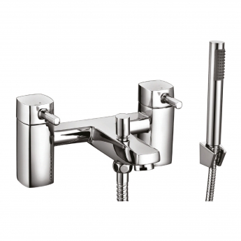 Orbit Zero Bath Shower Mixer Tap Pillar Mounted with Kit and Wall Bracket - Chrome