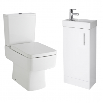 Bliss Furniture Bathroom Suite with Floor Standing Vanity Unit - 400mm Wide