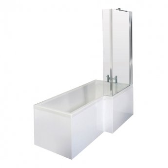 Bliss Complete Bathroom Suite with 1700mm RH L-Shaped Shower Bath and Close Coupled Toilet