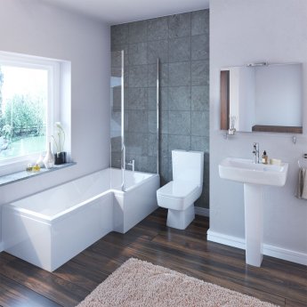 Bliss Modern Complete Bathroom Suite with L-Shaped Bath 1700mm - Right Handed