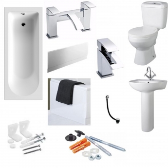 Calypso Complete Bathroom Suite Pack with 1700mm Bath
