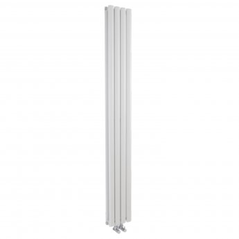 Hudson Reed Revive Space-Saving Double Designer Vertical Radiator 1800mm H x 237mm W - High Gloss White