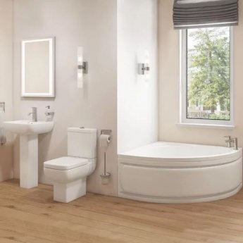 Options Modern Complete Bathroom Suite with Offset Corner Bath 1500mm - Left Handed