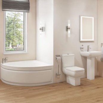 Options Modern Complete Bathroom Suite with Offset Corner Bath 1500mm - Right Handed
